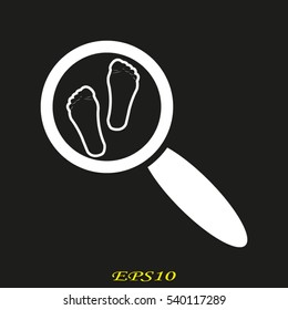 leg, magnifier, icon, vector illustration EPS 10