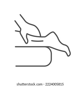 Leg massage line outline icon