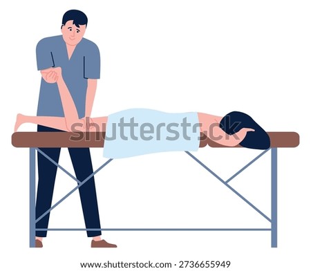 Leg massage. Professional physiotherapist adjust bone and muscle health