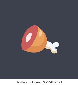 leg meat in flat vector design.