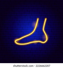 Leg Neon Sign. Vector Illustration of Medical Human Health Objects.