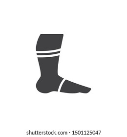 Leg with orthopedic bandage vector icon. Foot ankle brace filled flat sign for mobile concept and web design. Ankle with bandage glyph icon. Symbol, logo illustration. Vector graphics