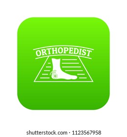 Leg orthopedic icon green vector isolated on white background