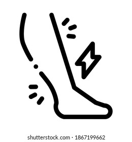 leg pain ill black icon vector. leg pain ill sign. isolated symbol illustration