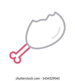 leg piece color line vector icon