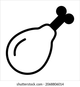 leg piece vector black filled outline icon. Modern thin line symbols. Collection of traditional elements.