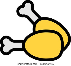 icono de color de línea vector de pieza de pierna