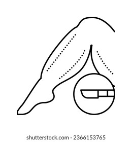 leg plastic surgery line icon vector. leg plastic surgery sign. isolated contour symbol black illustration