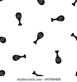 Leg of pork pattern repeat seamless in black color for any design. Vector geometric illustration