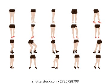 Elemento de conjunto de ilustración de pose de pierna