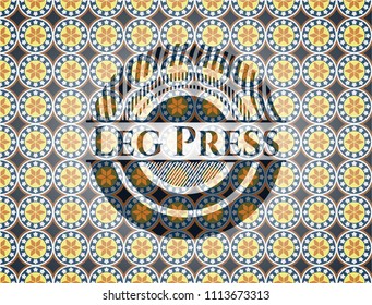 Leg Press Arabic Style Emblem. Arabesque Decoration.