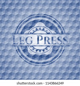 Leg Press blue hexagon emblem.