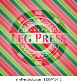 Leg Press christmas colors style emblem.