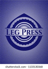 Leg Press emblem with denim high quality background