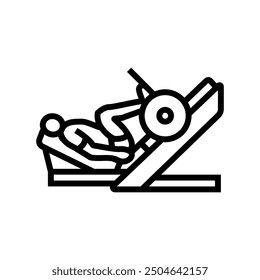 leg press fitness exercise line icon vector. leg press fitness exercise sign. isolated contour symbol black illustration