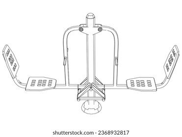 Leg press machine. Fitness, cardio, and muscle building machines, equipments set at gym. Workout and training concept. Vector illustration.