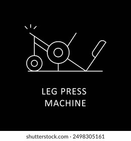 Icono de la máquina de Prensa de piernas: Entrenamiento de fuerza de cuerpo inferior y equipo de gimnasio.