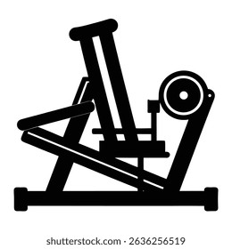 Leg Press Machine Lower Body Strength Gear Silhouette Vector Art Illustration