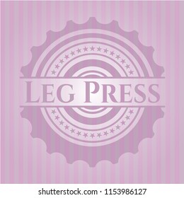 Leg Press pink emblem. Retro