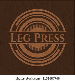 Leg Press wooden emblem. Retro