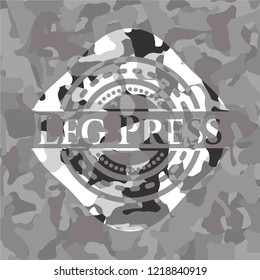 Leg Press written on a grey camouflage texture