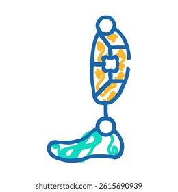 leg prosthesis doodle icon sketch vector. leg prosthesis sign. isolated symbol illustration