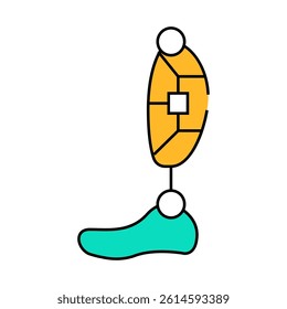 leg prosthesis line icon vector. leg prosthesis sign. isolated symbol illustration