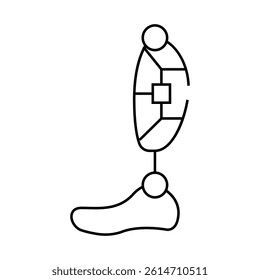 leg prosthesis line icon vector. leg prosthesis sign. isolated contour symbol black illustration