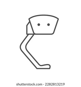 Leg prosthesis line outline icon