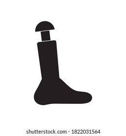 leg prosthesis silhouette style icon of Handicapped disability and medical theme Vector illustration
