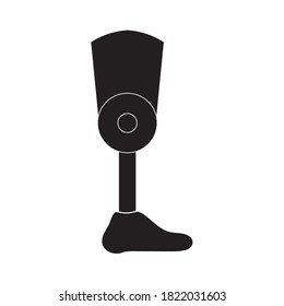 leg prosthesis silhouette style icon of Handicapped disability and medical theme Vector illustration