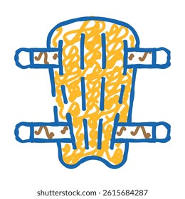 leg protection doodle icon sketch vector. leg protection sign. isolated symbol illustration