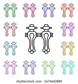 Leg protector multi color style icon. Simple thin line, outline vector of motor sports icons for ui and ux, website or mobile application
