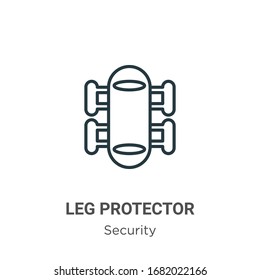 Leg protector outline vector icon. Thin line black leg protector icon, flat vector simple element illustration from editable security concept isolated stroke on white background