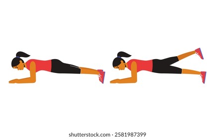 Leg Pull Low Plank is a challenging core and lower body exercise that combines a forearm plank with alternating leg lifts. This movement engages the abs, glutes, hamstrings, and shoulders