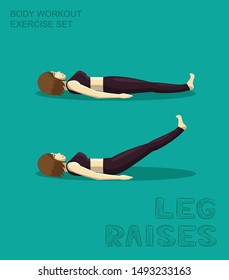 Leg Raises Body Workout Exercise Set Manga Cartoon Vector