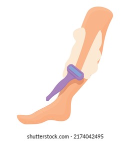 Leg Razor Icon Cartoon Vector. Aroma Footcare. Spa Decoration