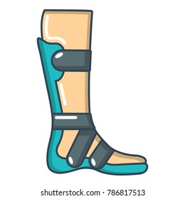 Leg in retainer icon. Cartoon illustration of leg in retainer vector icon for web.