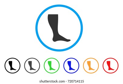 Leg rounded icon. Style is a flat leg gray symbol inside light blue circle with black, gray, green, blue, red, orange versions. Vector designed for web and software interfaces.