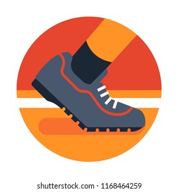 Leg with running shoe vector illustration in flat color design