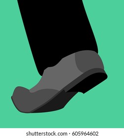 Leg shoes go isolated. stepping foot template
