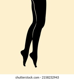 Silhouette de pierna. Silhouette. Diseño. Etiqueta