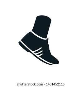 Leg with sneaker icon - stock vector