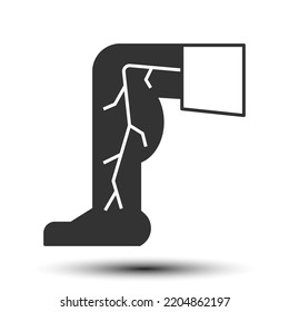Leg solid icon, part of body and healtcare concept 128x128 pixel perfect icon,on the white background for website UI media, mobile application, poster design