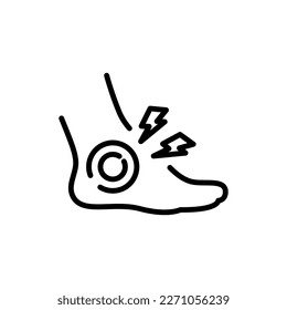 Leg sprain black line icon. Rheumatology. Pictogram for web page.