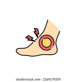 Leg Sprain Color Line Icon. Rheumatology. Pictogram For Web Page, Mobile App, Promo.