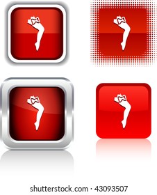  Leg  square buttons. Vector illustration.