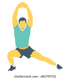 
Leg Stretch Man Color Vector Icon 
