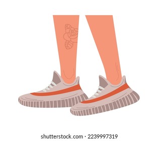 Icono plano de la moda de las zapatillas de fitness. Ilustración del vector