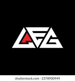 LEG triangle letter logo design with triangle shape. LEG triangle logo design monogram. LEG triangle vector logo template with red color. LEG triangular logo Simple, Elegant, and Luxurious design.